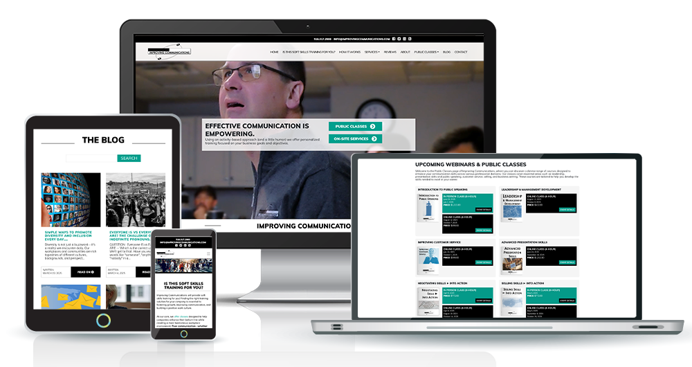 web design for leadership customer service training company