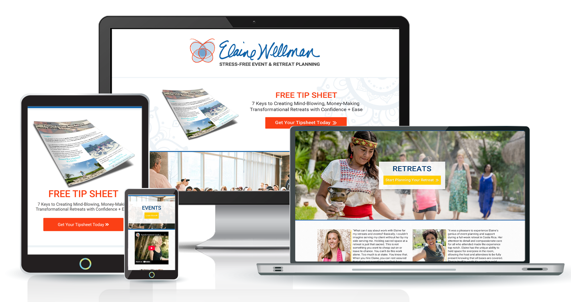 Image of multiple devices showing the website in responsive views