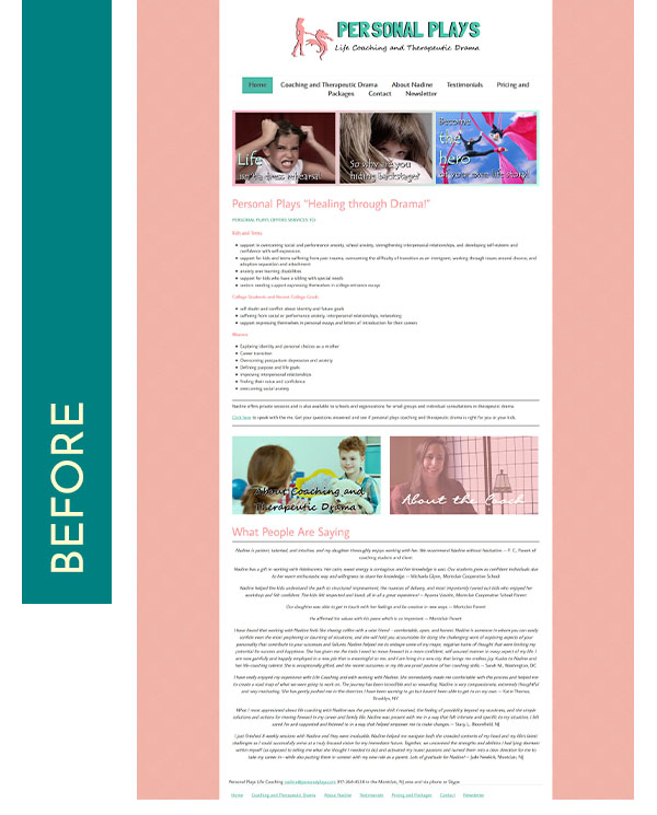 drama therapy web-design before