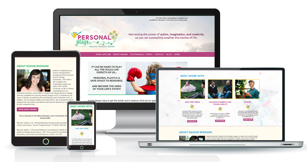 Responsive website design for a drama therapist