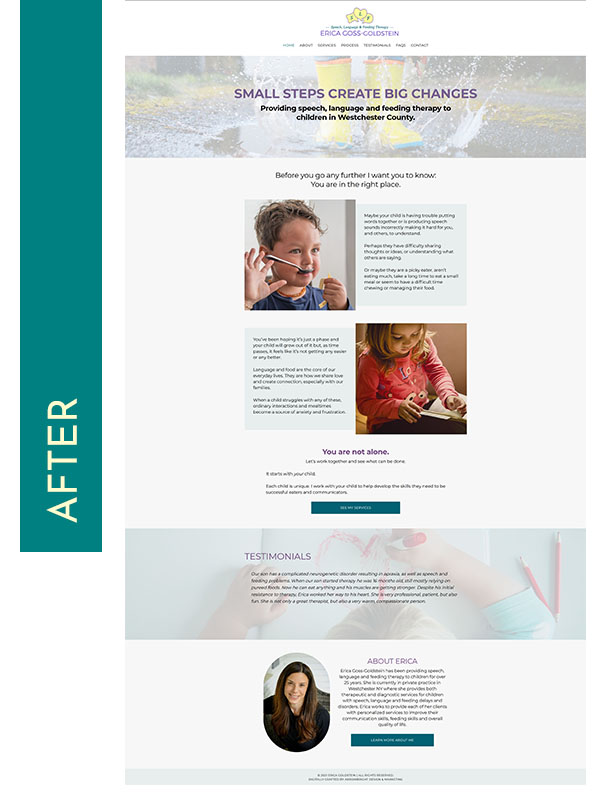 speech therapist website after